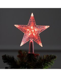 Елочная звезда Звезда красная свечение красное 5276532 1 шт прозрачный Nobrand
