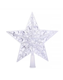 Елочное украшение звезда светящаяся 18 см цветная S0954 Снеговичок
