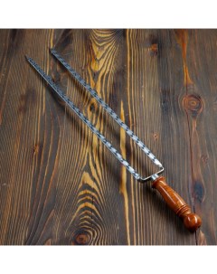 Двойной вилка шампур с деревянной ручкой 50 см Шафран