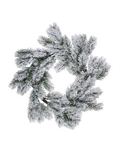Венок декоративный 34 см пластик Заснеженные еловые ветки Snowy decor Kuchenland