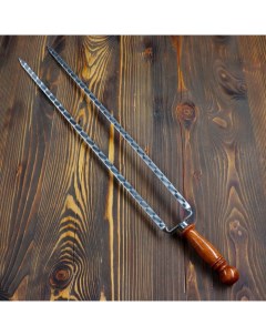 Двойной вилка шампур с деревянной ручкой 60 см Шафран