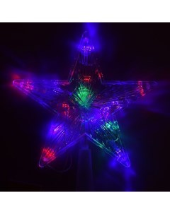 Елочное украшение звезда светящаяся 20 см цветная S1236 Снеговичок