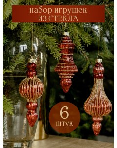 Набор елочных украшений Кремлевские фонарики VNV23 6 128 6шт красный Волшебство на ветках