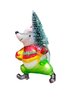Елочная игрушка Барсук с елочкой 1 шт разноцветный Christmas deluxe