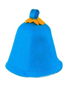Шапка для бани Цветочек onesize голубой Фетровая фабрика