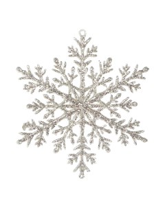 Подвесное украшение Eco Снежинка серебро 11 см Weiste