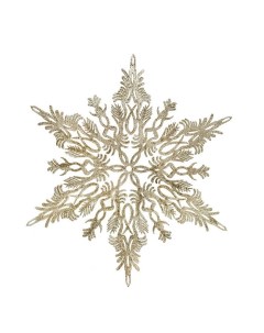 Елочная звезда Снежинка резная S1870 1 шт золотистый Снеговичок