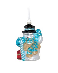 Игрушка елочная 10 см стекло Снеговик Figure christmas Kuchenland