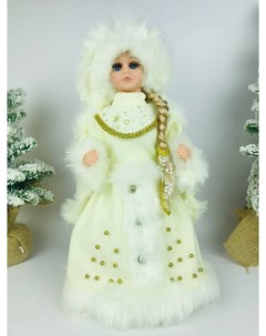 Фигурка новогодняя 15344 Снегурочка с тайником для конфет в шубе Merry christmas