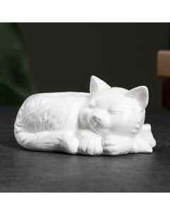 Цветочное кашпо Спящая кошка с бантом Р00013442 0 1 л белый 1 шт Хорошие сувениры