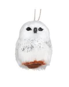 Игрушка елочная 8 см полиэстер пластик с блестками Сова Funny owl Kuchenland