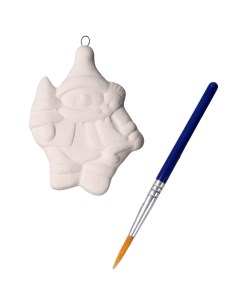 Елочная игрушка Снеговик с елкой под раскраску с подвесом кисть 1 шт белый Кнр