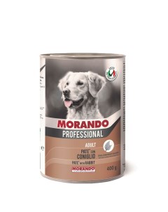 Влажный корм для взрослых собак Professional паштет с кроликом 24шт по 400г Morando
