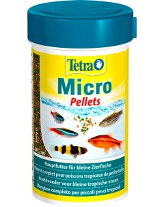 Корм для мелких тропических рыб MICRO PELLETS мелкие пеллеты 6 шт по 100 мл Tetra