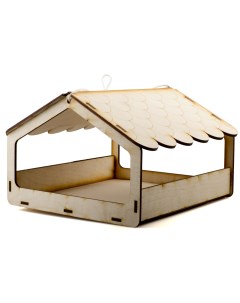 Кормушка домик для птиц деревянная дачная Синичка 24 5х23х16 5 см Вака