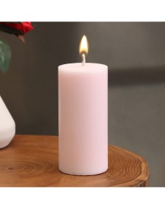 Свеча цилиндр гладкая 5х10 см светло розовая 6 ч Дарим красиво