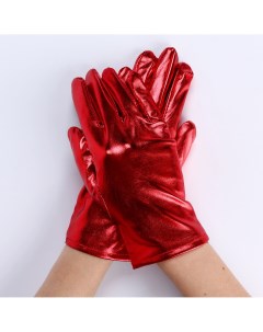 Карнавальный аксессуар перчатки цвет красный металлик искусственная кожа Страна карнавалия