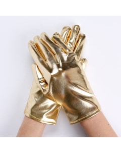 Карнавальный аксессуар перчатки цвет золото искусственная кожа Страна карнавалия