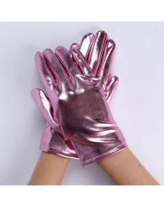 Карнавальный аксессуар перчатки цвет розовый металлик искусственная кожа Страна карнавалия