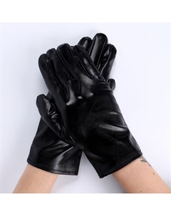 Карнавальный аксессуар перчатки цвет черный металлик искусственная кожа Страна карнавалия