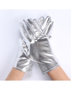 Карнавальный аксессуар перчатки цвет серебро искусственная кожа Страна карнавалия