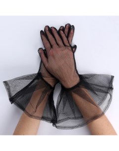 Карнавальный аксессуар перчатки прозрачные с длинной юбочкой цвет черный Страна карнавалия