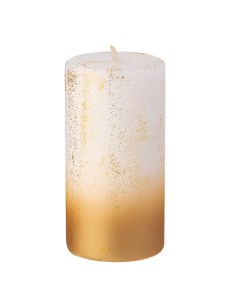 Свеча столбик 5x10см цвет белый с золотом Garda decor