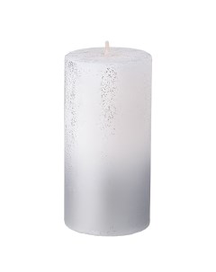 Свеча столбик 5x10см цвет белый с серебром Garda decor