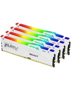 Модуль памяти DDR5 128GB 4 32GB KF556C40BWAK4 128 Beast White RGB XMP 5600MHz 2RX8 CL40 1 25V 288 pi Kingston fury