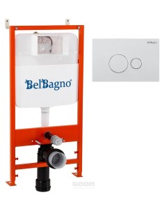 Система инсталляции для унитазов BB026 BB082BL с кнопкой смыва белый глянцевый Belbagno