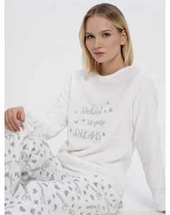 Зимняя махровая пижама с вышитой надписью Твое