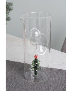 Кувшин стеклянный с декором Christmas Tree Coincasa