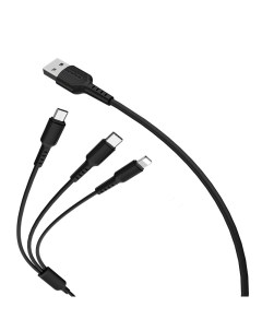Кабель BX16 Easy USB micro USB Lightning USB Type C 1 м черный Borofone