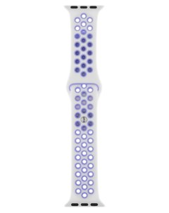 Ремешок для смарт часов SPORT для Apple Watch series 2 3 4 38 40mm Violet White Interstep