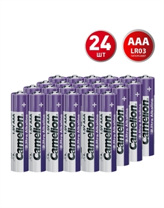 Батарейка Ultra ААА мизинчиковая LR03 1,5 В (24 шт.) (LR03-BP2UT) Camelion