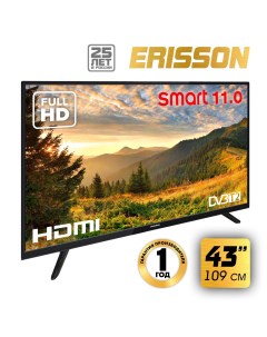 Телевизор D LED Slim 43FLES901T2SM 43 109см FHD Erisson