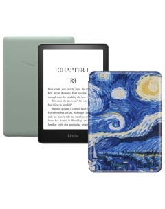 Электронная книга Kindle PaperWhite 2021 16Gb SO Agave Green с обложкой Van Gogh Amazon