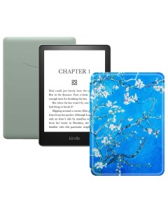 Электронная книга Kindle PaperWhite 2021 16Gb SO Agave Green с обложкой Sakura Amazon
