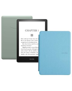 Электронная книга Kindle PaperWhite 2021 16Gb SO Agave Green с обложкой Light Blue Amazon