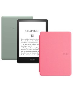 Электронная книга Kindle PaperWhite 2021 16Gb SO Agave Green с обложкой Pink Amazon