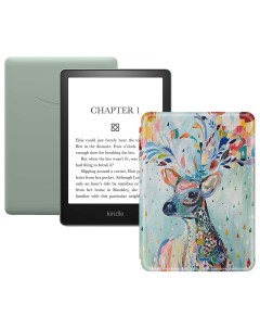 Электронная книга Kindle PaperWhite 2021 16Gb SO Agave Green с обложкой Deer Amazon