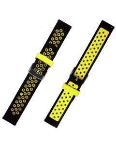 Ремешок для смарт часов и браслетов для Amazfit BIP GTS 20 mm черный с желтым Red line