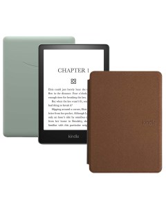 Электронная книга Kindle PaperWhite 2021 16Gb SO Agave Green с обложкой Brown Amazon