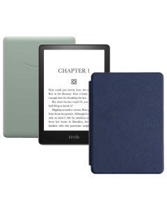 Электронная книга Kindle PaperWhite 2021 16Gb SO Agave Green с обложкой Blue Amazon