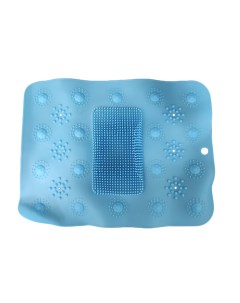 Противоскользящий силиконовый коврик для ванной на присосках 00118031 голубой 42х32 см Nobrand