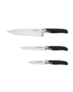 Набор ножей сталь с ножеточкой Graphit 4SS Черный 4 предметов Polaris