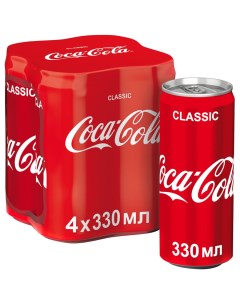 Напиток сильногазированный 0 33 л 4 штуки в упаковке Coca-cola