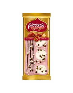 Шоколад Золотая марка Дуэт в клубничном белый с клубникой 85 г Россия щедрая душа