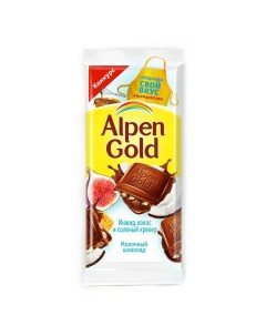 Шоколад молочный с инжиром кокосом соленым крекером 85 г Alpen gold