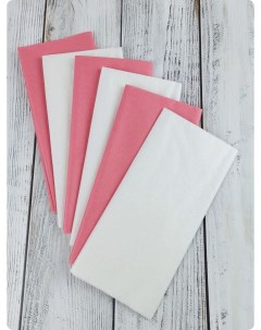 Упаковочная бумага подарочная тишью розовый белый Обложкин